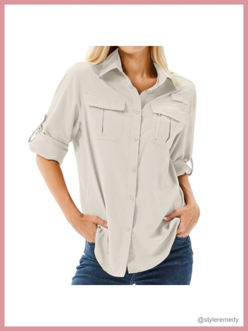 UPF 50+ Long Sleeve Sun Protection Hiking Fishing Shirt